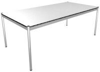 USM Haller Tisch Schreibtisch 100 x 200 cm weiß (perlgrau)