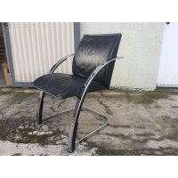 Grisberger Besprechungsstuhl Leder Chrom
