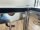 USM Haller Tisch Schreibtisch 150 x 75 cm weiss (Perlgrau) mit Kabelaufnahme