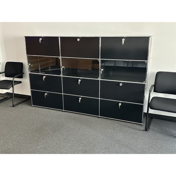 USM Haller Raumteiler 225x35x144 cm / Schwarz