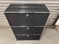 USM Haller Sideboard 75x35x109 cm schwarz Akustik Perforiert