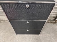 USM Haller Sideboard 75x35x109 cm schwarz Akustik Perforiert