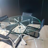 Vitra Aluminium Chair EA 107, Schwarz, Netzgewebe, Charles & Ray Eames