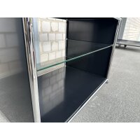 USM Haller Tisch mit Glasplatte Schwarz