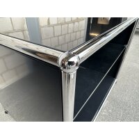 USM Haller Tisch mit Glasplatte Schwarz
