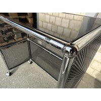 USM Haller Tisch Beistelltisch rollbar 75x35x74 cm schwarz